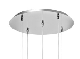 Khalifa Ceiling Cluster Pendant 5 X 6W LED 3000K Line Polished Chrome, Glass, 5400lm, - thumbnail 3