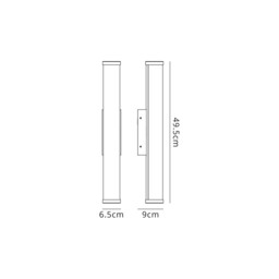 Glen Wall Lamp Large, 12W LED, 4000K, 848lm, IP44, Sand Black - thumbnail 2