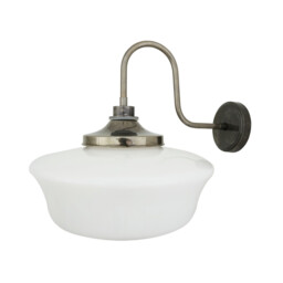 Anath Bathroom Swan Neck Wall Light, Antique Silver, IP44