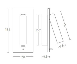 Alfatar Reading Wall Light Brushed Brass LED 3000K USB - thumbnail 3
