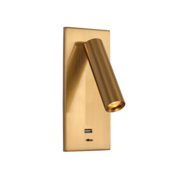 Alfatar Reading Wall Light Brushed Brass LED 3000K USB