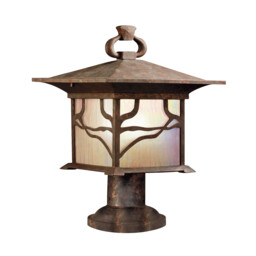 Kichler Morris Outdoor 1 Light Pedestal Lantern Copper IP44 - thumbnail 1