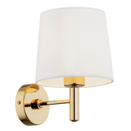 Ponte Plus Wall Lamp With Shade Cream, Dark Brass Steel