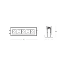Rionel Outdoor Recessed Downlight Sandy White LED 3000K IP65 - thumbnail 3
