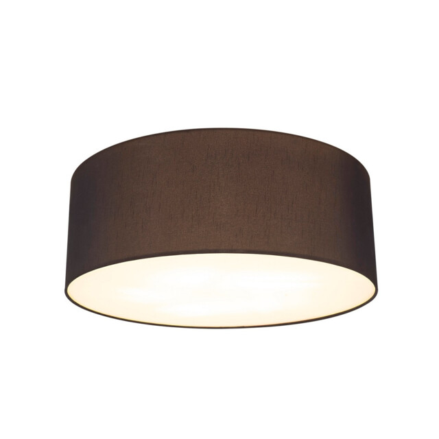 Baymont White 5 Light E27 Universal Flush Ceiling Fixture With 60cm x 22cm Faux Silk Shade, Black/White Laminate - image 1