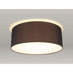 Baymont White 5 Light E27 Universal Flush Ceiling Fixture With 60cm x 22cm Faux Silk Shade, Black/White Laminate - thumbnail 2