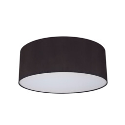 Baymont White 5 Light E27 Universal Flush Ceiling Fixture With 60cm x 22cm Faux Silk Shade, Black/White Laminate - thumbnail 5