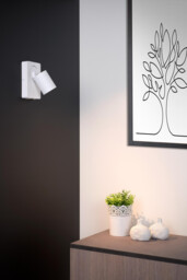 Nigel Modern Wall Spotlight - LED Dim. - GU10 - 1x5W 3000K - With USB charging point - White - thumbnail 5
