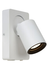 Nigel Modern Wall Spotlight - LED Dim. - GU10 - 1x5W 3000K - With USB charging point - White - thumbnail 1