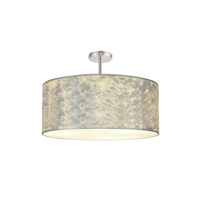 Baymont Polished Chrome 5 Light E27 Semi Flush Fixture With 60cm x 22cm Silver Leaf Shade - image 1