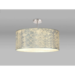 Baymont Polished Chrome 5 Light E27 Semi Flush Fixture With 60cm x 22cm Silver Leaf Shade - thumbnail 2