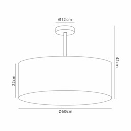 Baymont Polished Chrome 5 Light E27 Semi Flush Fixture With 60cm x 22cm Silver Leaf Shade - thumbnail 3