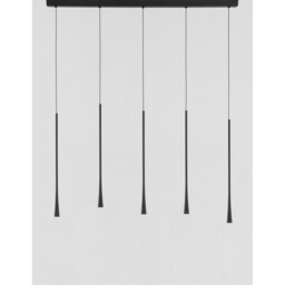 Goccio 5 Light Bar Pendant Ceiling Light Black Aluminium, Steel Black Fabric Wire LED 5x7W 1065Lm 3000K - thumbnail 3
