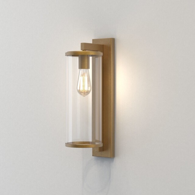 Pimlico Flush Wall Lantern Antique Brass IP23, E27 - image 1
