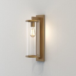 Pimlico Flush Wall Lantern Antique Brass IP23, E27 - thumbnail 1