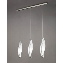 Sintesys Linear Pendant 3 Drop E27 3 Light E27 Bar, Polished Chrome/White Acrylic, CFL Lamps INCLUDED - thumbnail 2