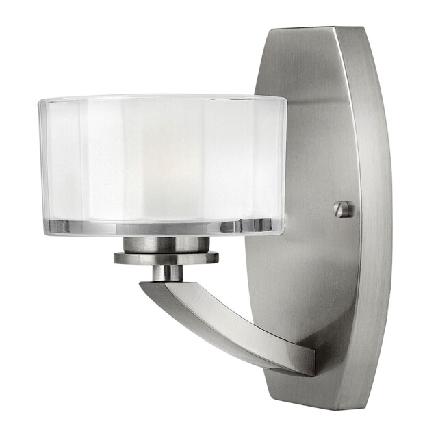 Meridian 1 Light Wall Light Brushed Nickel Glass Shade, G9 - image 1
