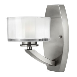 Meridian 1 Light Wall Light Brushed Nickel Glass Shade, G9 - thumbnail 1