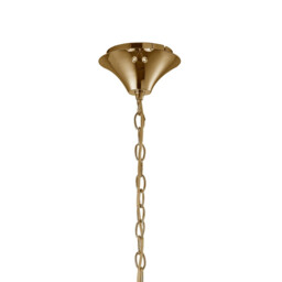 Tiffany Pendant 4+4 Light E14+G9, French Gold With Cream Shades & Clear Crystal - thumbnail 3
