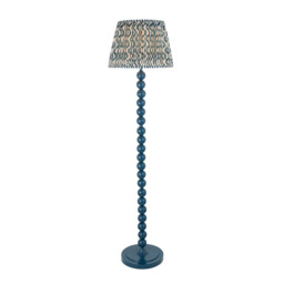 Higgledy Gloss Marlin Blue Paint Floor Lamp with Marlin Blue Fabric Ripple Shade 40cm E27