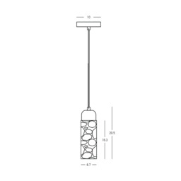 Zambelis Slim Pendant Ceiling Light Natural Stone-Brown Wood 1xGU10 - thumbnail 5