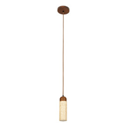 Zambelis Slim Pendant Ceiling Light Natural Stone-Brown Wood 1xGU10 - thumbnail 1