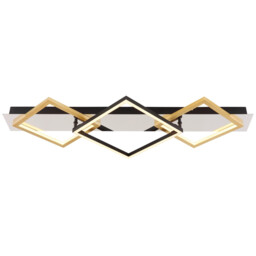 Lesina 78x36cm Integrated LED Semi Flush Ceiling Light Chrome LED 3000K - thumbnail 3