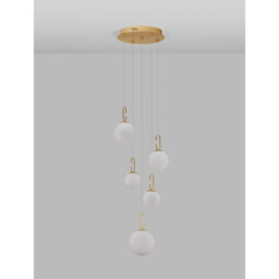 Hook Integrated LED Pendant Ceiling Light Satin Gold Metal, Opal White Glass LED 37W 3147Lm 3000K - thumbnail 3