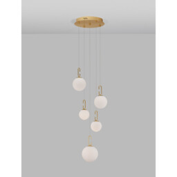 Hook Integrated LED Pendant Ceiling Light Satin Gold Metal, Opal White Glass LED 37W 3147Lm 3000K - thumbnail 5