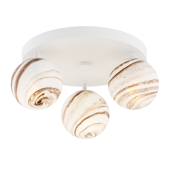 Fabio Ceiling Spotlight Clusters White-Brown (Marble Colour), Cream White IP44 - image 1