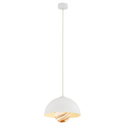 Piava Dome Pendant Ceiling Light White-Brown (Marble Colour), Cream White - thumbnail 1
