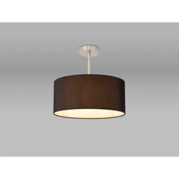 Baymont Satin Nickel E27 Semi Flush With 40cm x 18cm Faux Silk Shade, Black/White Laminate - thumbnail 2