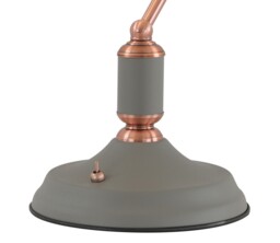 Tioga Banker Table Lamp 1 Light With Toggle Switch, Sand Grey, Copper - thumbnail 5