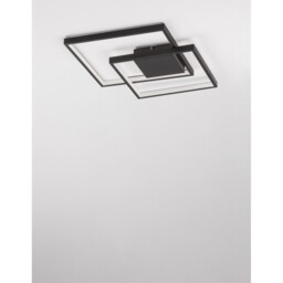 Porto 2 Square Integrated LED Semi Flush Light Sandy Black Steel Aluminium LED 30W 2030Lm 3000K - thumbnail 5