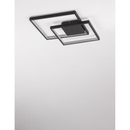 Porto 2 Square Integrated LED Semi Flush Light Sandy Black Steel Aluminium LED 30W 2030Lm 3000K - thumbnail 3
