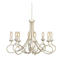Olivia 8 Light Chandelier Ivory, Gold Finish, E14 - thumbnail 1