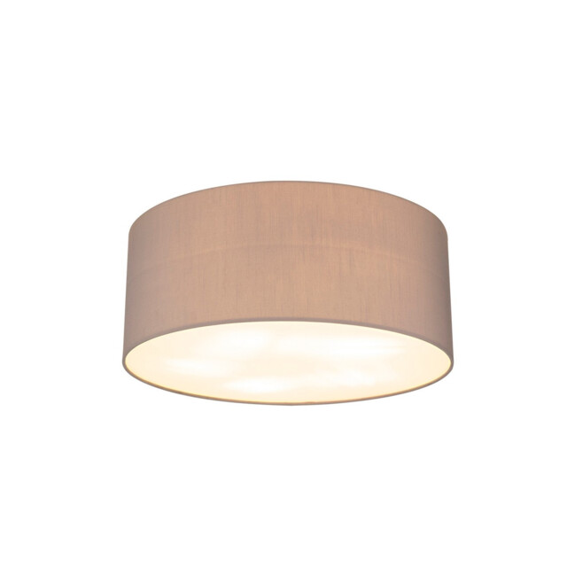 Baymont White 5 Light E27 Universal Flush Ceiling Fixture With 50cm x 20cm Faux Silk Shade, Grey/White Laminate - image 1