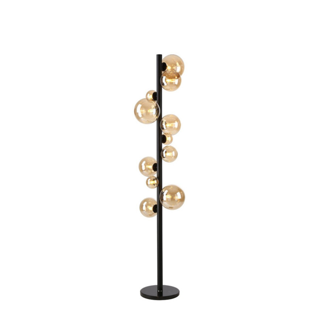 Marshall Floor Lamp, 11 Light G9, Satin Black, Amber Plated Glass - image 1