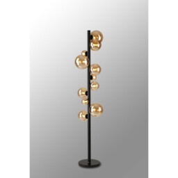 Marshall Floor Lamp, 11 Light G9, Satin Black, Amber Plated Glass - thumbnail 3
