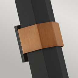 Quoizel Chasm Outdoor Up Down Wall Lamp Matte Black (with painted wood effect strap), 3000K, IP44 - thumbnail 3