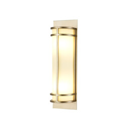Fusion 2 Light Flush Wall Lamp, Painted Natural Brass