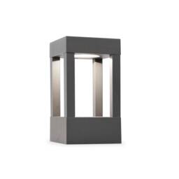 Agra LED Outdoor Pedestal Light Dark Grey IP54 - thumbnail 1