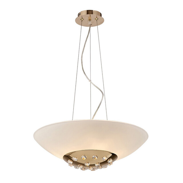 Amada Pendant 6 Light G9, French Gold/Opal White Glass - image 1