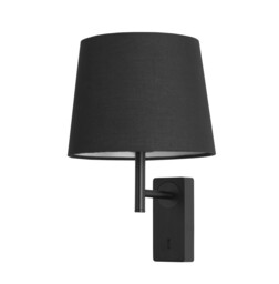 Aura Wall Lamp with Shade Black, E27 - thumbnail 1