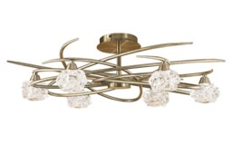 Maremagnum Telescopic Semi Flush Convertible 6 Light G9, Antique Brass - thumbnail 5