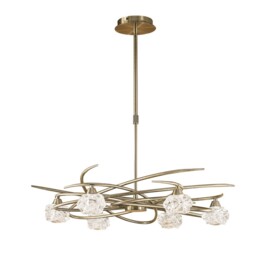 Maremagnum Telescopic Semi Flush Convertible 6 Light G9, Antique Brass - thumbnail 3