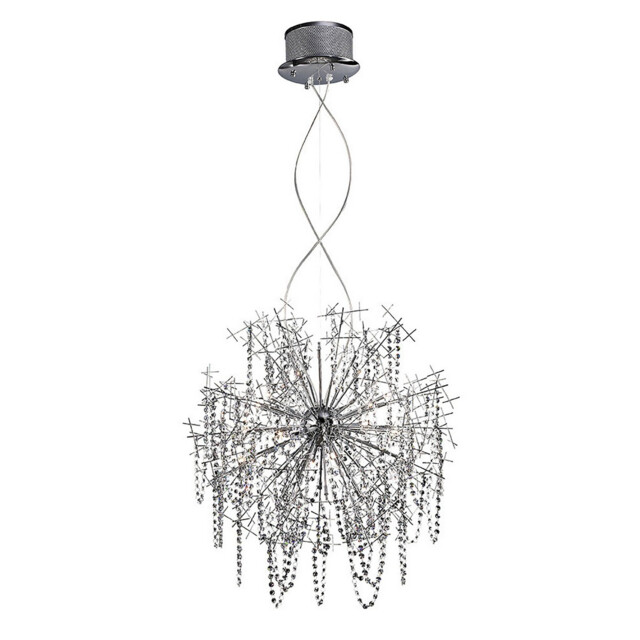 Lexi Pendant 15 Light G4 Polished Chrome/Crystal, NOT LED/CFL Compatible - image 1