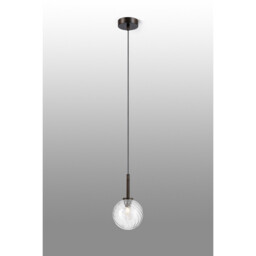 Tivoli 12cm Adjustable Pendant, 1 Light G9, IP44, Bronze/Clear Swirl Round Glass - thumbnail 3