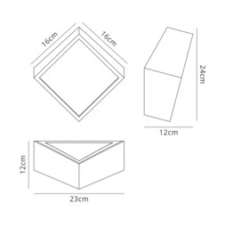 Mini Flush Wall Light Square 2x5W G9 LED (not incl.), Silver, IP44 - thumbnail 2