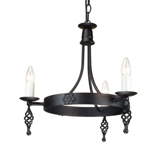 Belfry Chandelier 3 Light Black Finish, E14 - image 1